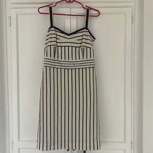 Tory Burch Navy and off white striped dress